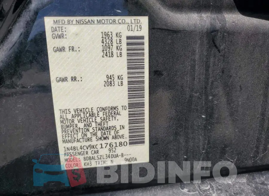 1N4BL4CV9KC176180 Photo# 12