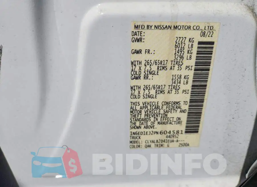 1N6ED1EJ2PN604581 Photo# 13
