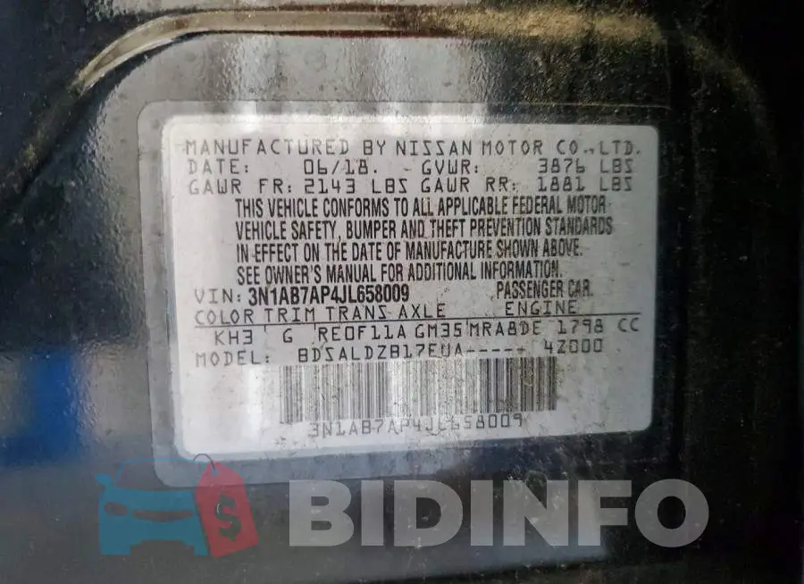 3N1AB7AP4JL658009 Photo# 12