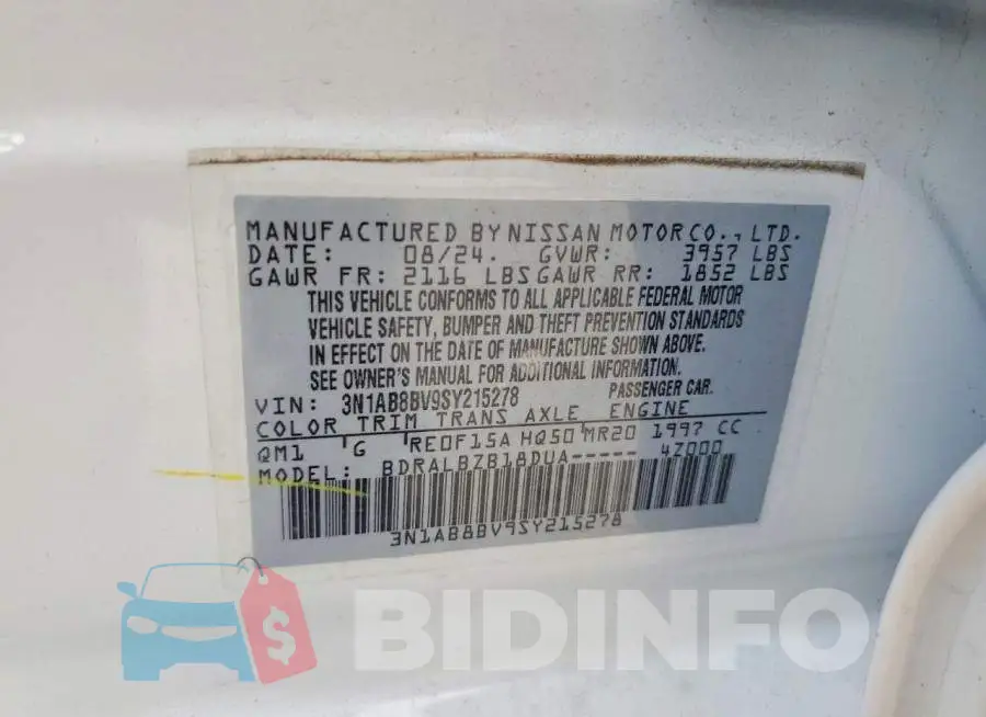 3N1AB8BV9SY215278 Photo# 13