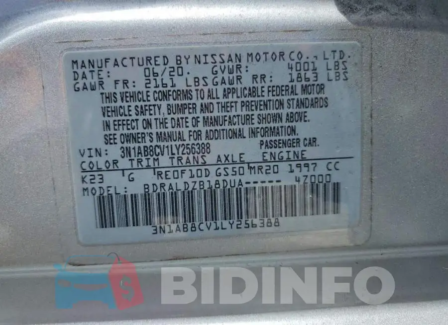 3N1AB8CV1LY256388 Photo# 12