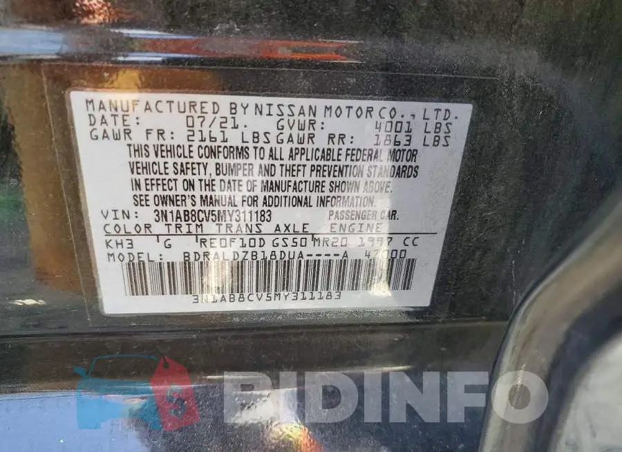 3N1AB8CV5MY311183 Photo# 12