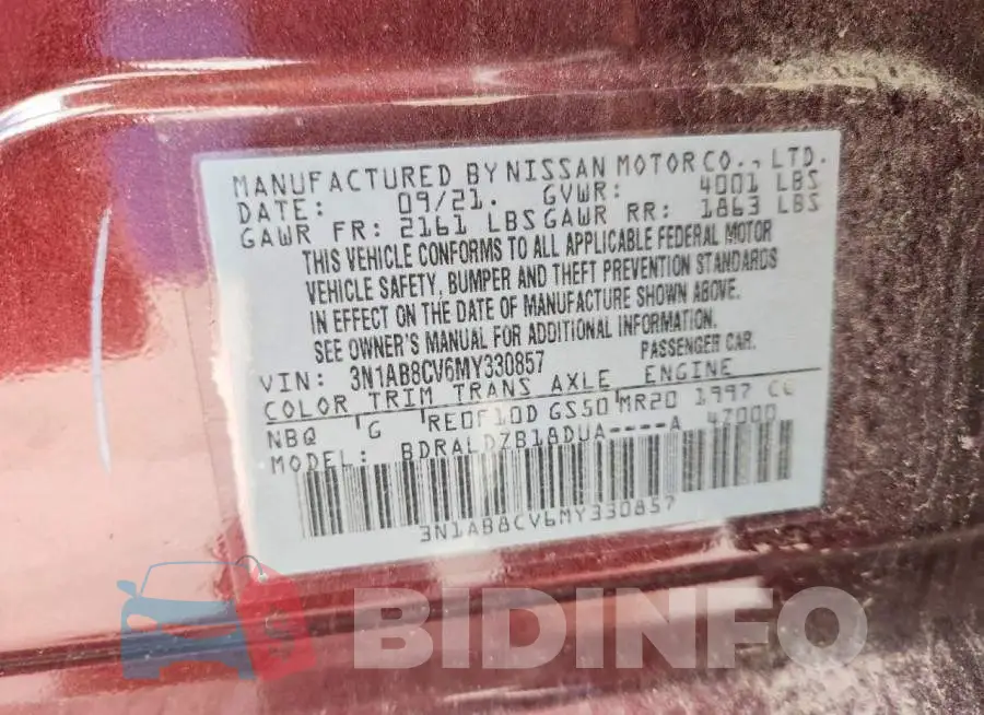 3N1AB8CV6MY330857 Photo# 12
