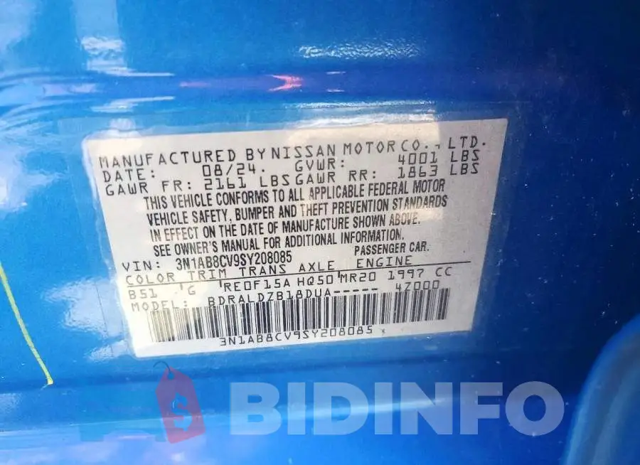 3N1AB8CV9SY208085 Photo# 12