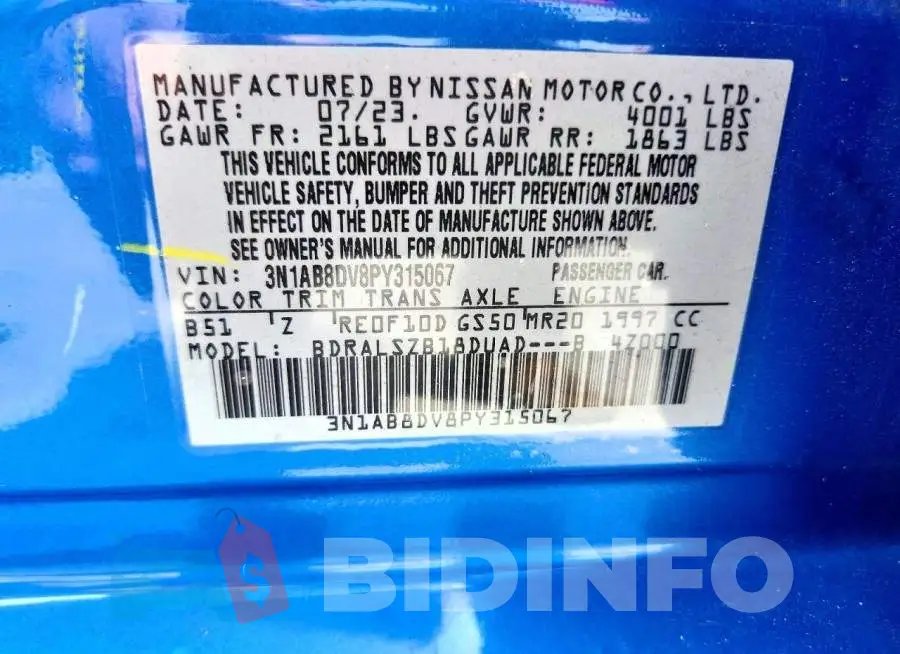 3N1AB8DV8PY315067 Photo# 13