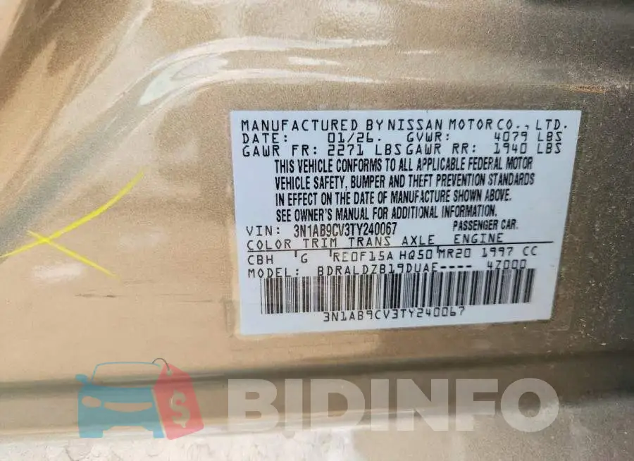 3N1AB9CV3TY240067 Photo# 12