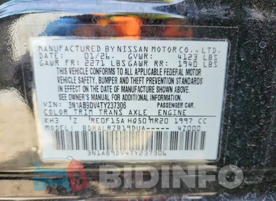 3N1AB9DV4TY237306 Photo# 13