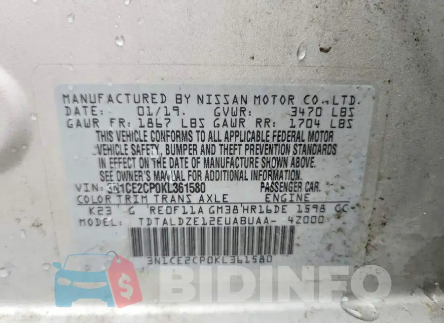 3N1CE2CP0KL361580 Photo# 12