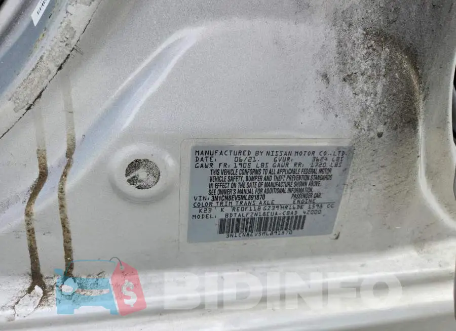 3N1CN8EV5ML891870 Photo# 12