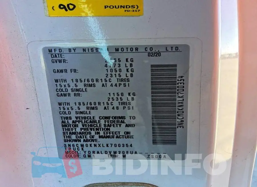3N6CM0KNXLK700354 Photo# 14