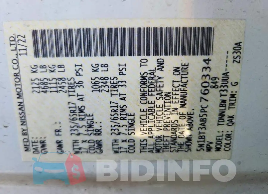 5N1BT3AB5PC760334 Photo# 14