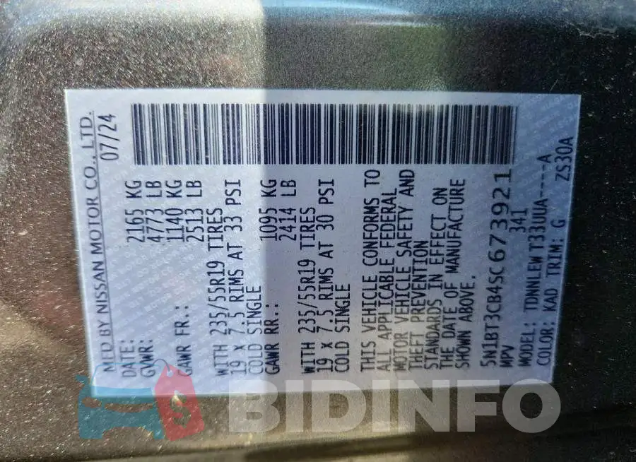 5N1BT3CB4SC673921 Photo# 13