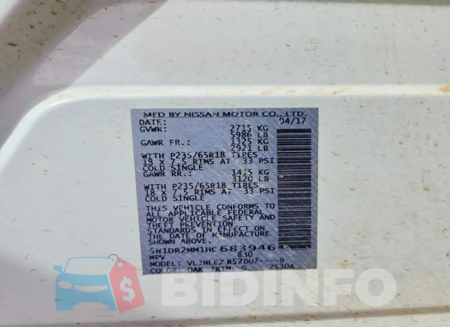 5N1DR2MM1HC683946 Photo# 13