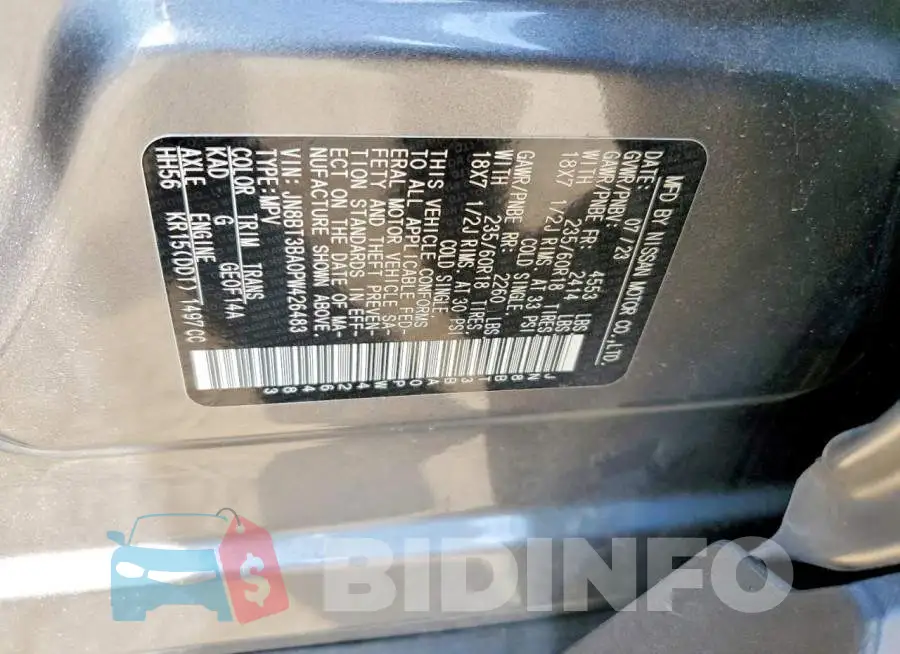JN8BT3BA0PW426483 Photo# 14