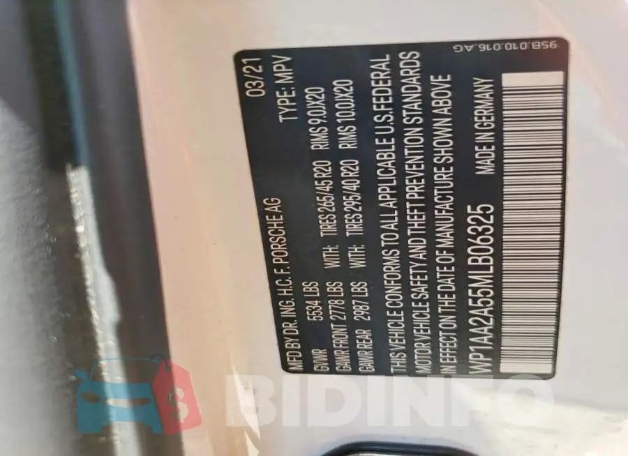 WP1AA2A55MLB06325 Photo# 12