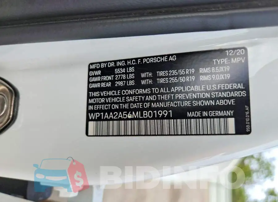 WP1AA2A56MLB01991 Photo# 14