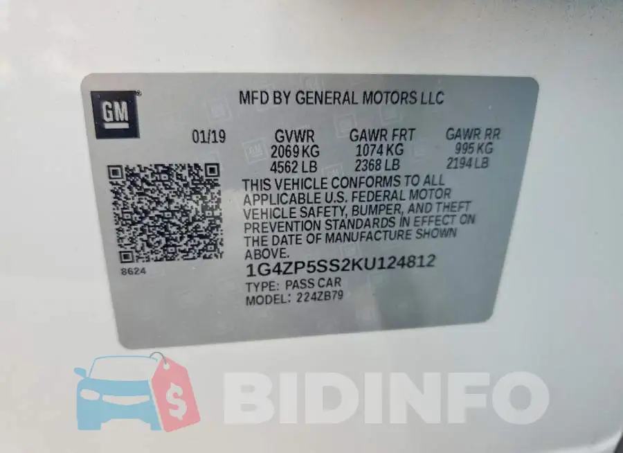 1G4ZP5SS2KU124812 Photo# 12
