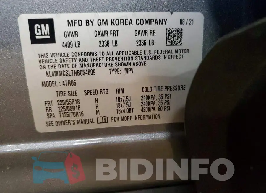 KL4MMCSL7NB054609 Photo# 12
