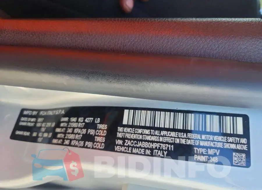 ZACCJABB0HPF76711 Photo# 13