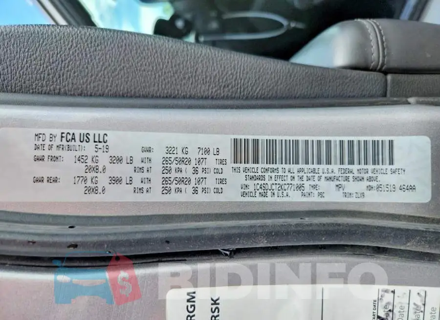 1C4SDJCT2KC771005 Photo# 13