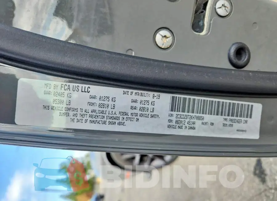 2C3CDZBT2KH708850 Photo# 13
