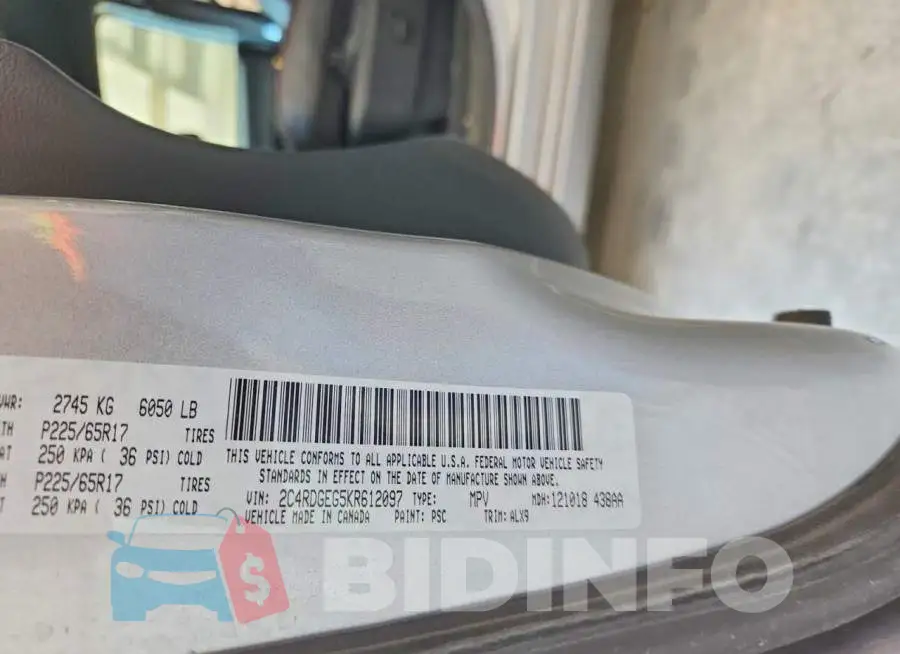 2C4RDGEG5KR612097 Photo# 13