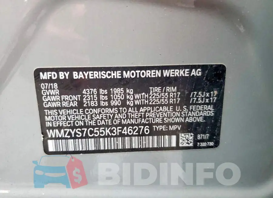 WMZYS7C55K3F46276 Photo# 13
