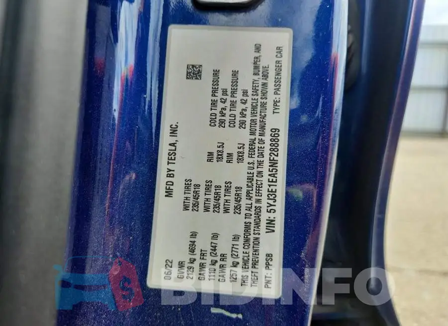 5YJ3E1EA5NF288869 Photo# 12