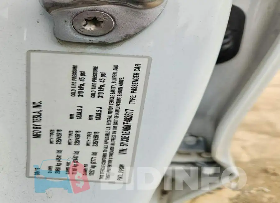 5YJ3E1EA6KF483617 Photo# 12