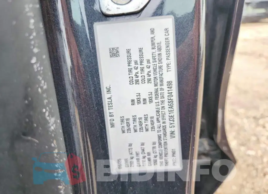 5YJ3E1EA6SF041498 Photo# 12