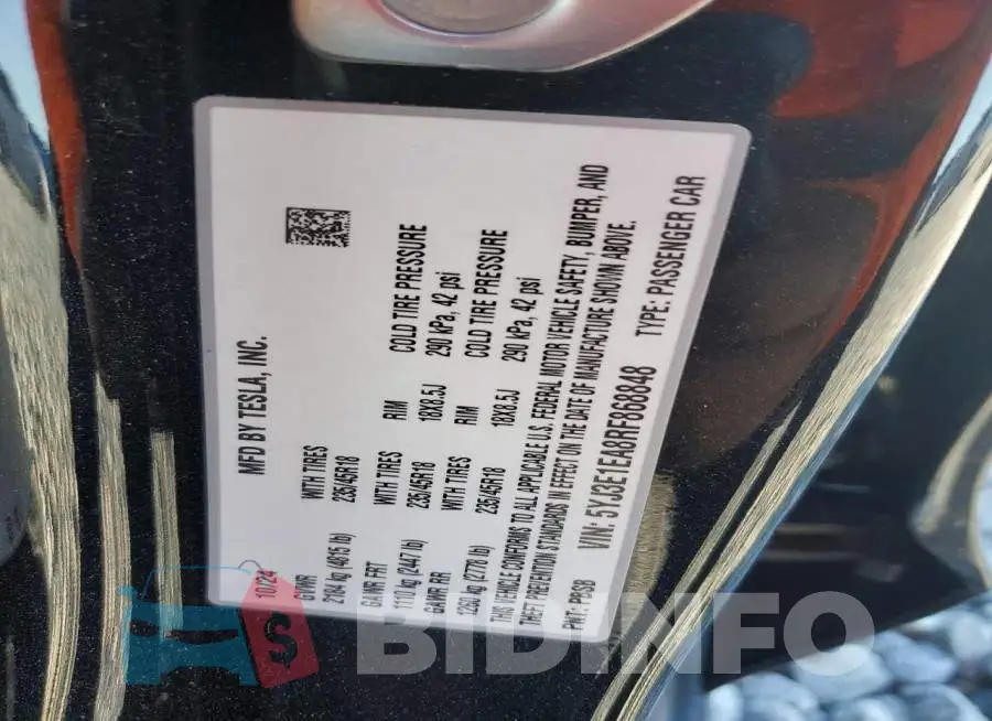5YJ3E1EA8RF868848 Photo# 14