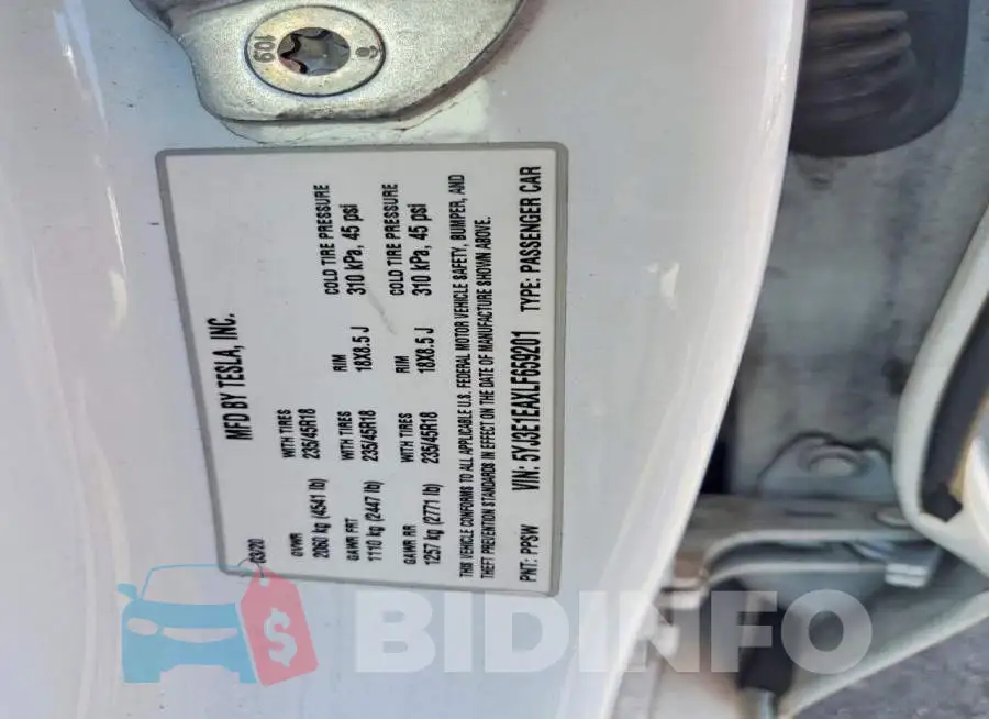 5YJ3E1EAXLF659201 Photo# 12