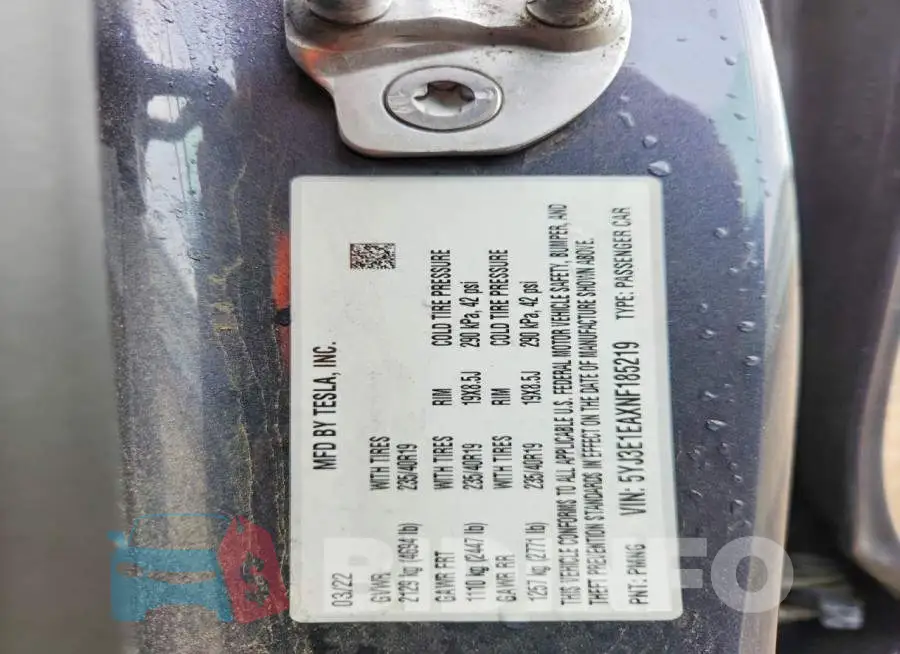 5YJ3E1EAXNF185219 Photo# 12
