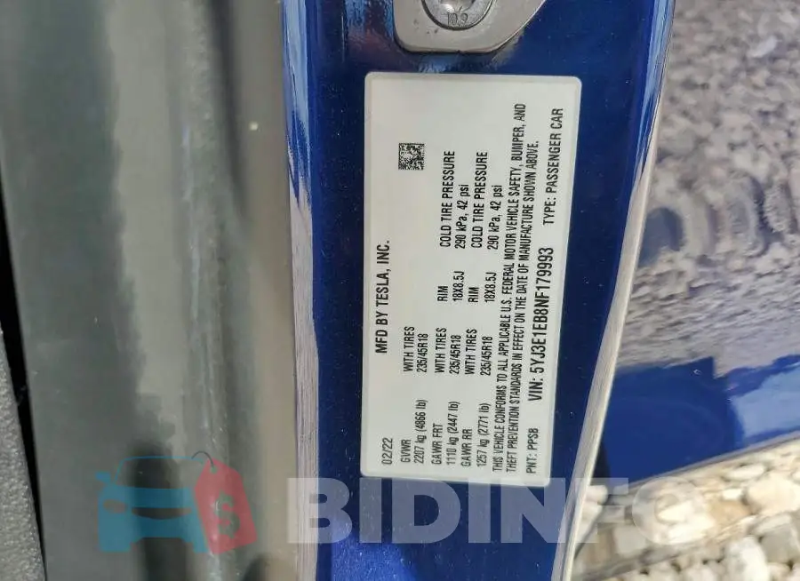 5YJ3E1EB8NF179993 Photo# 12