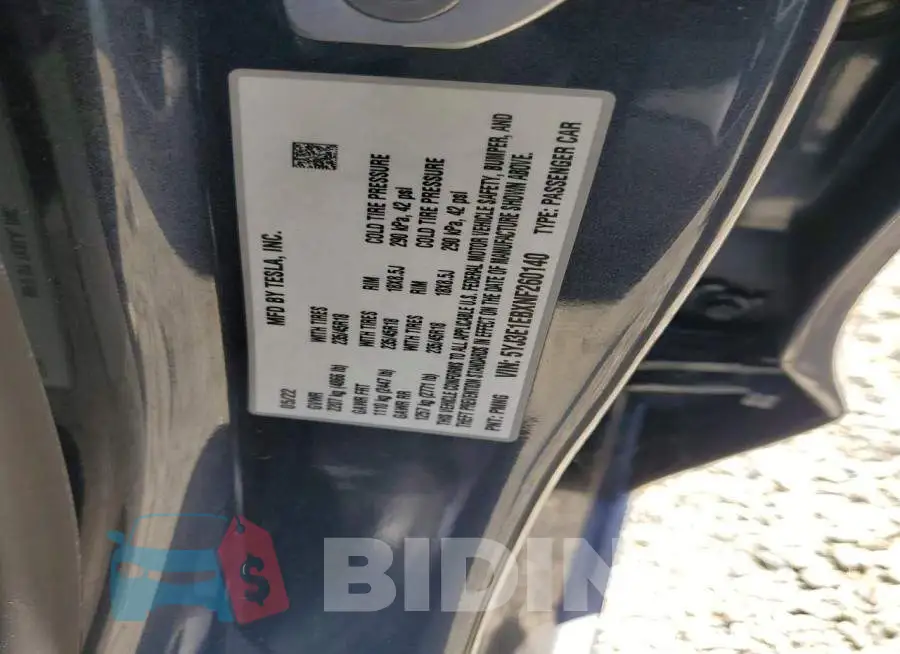 5YJ3E1EBXNF260140 Photo# 12
