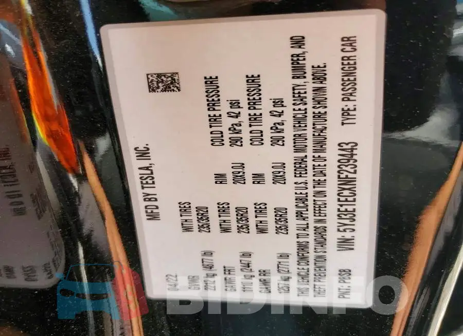 5YJ3E1ECXNF239443 Photo# 12