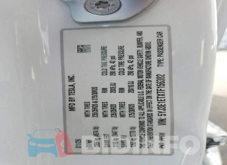 5YJ3E1ETXTF156382 Photo# 12