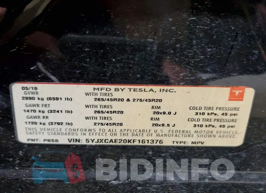 5YJXCAE20KF161376 Photo# 14