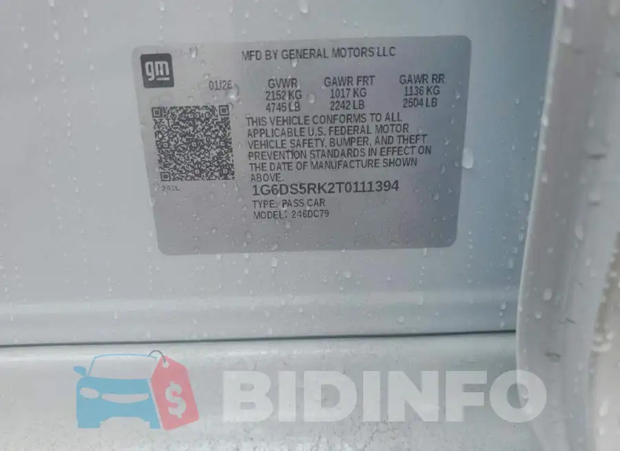 1G6DS5RK2T0111394 Photo# 12