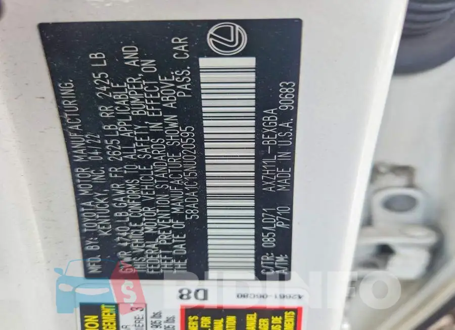 58ADA1C15NU020595 Photo# 12