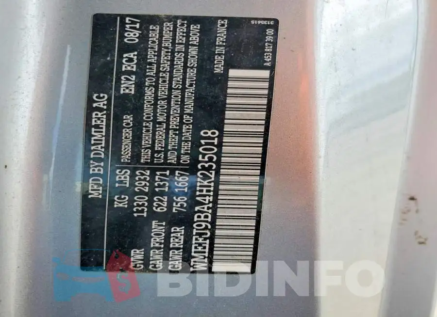 WMEFJ9BA4HK235018 Photo# 12