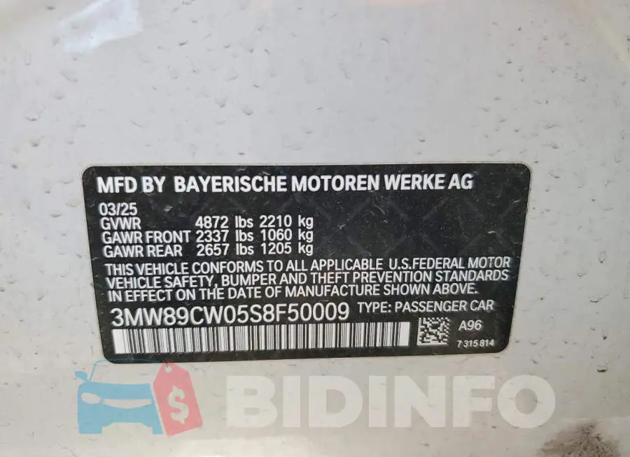 3MW89CW05S8F50009 Photo# 12