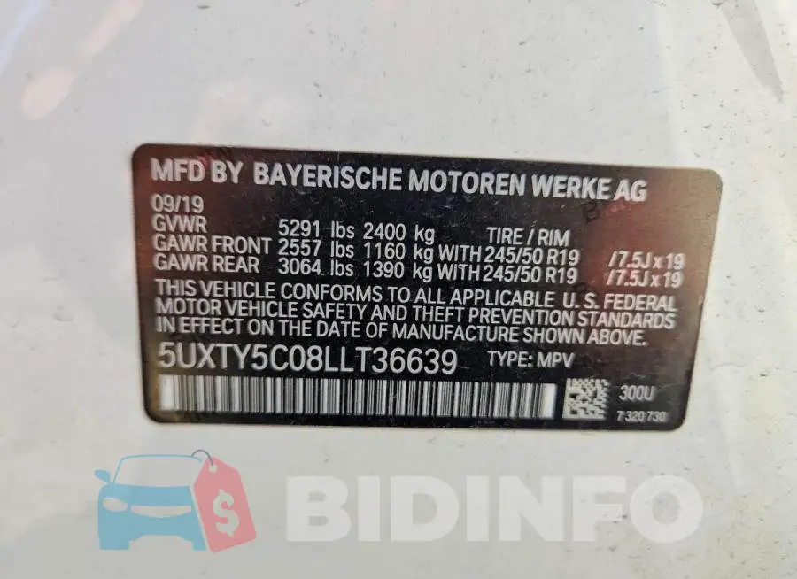 5UXTY5C08LLT36639 Photo# 14