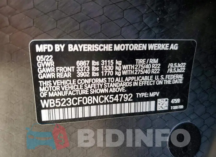 WB523CF08NCK54792 Photo# 13