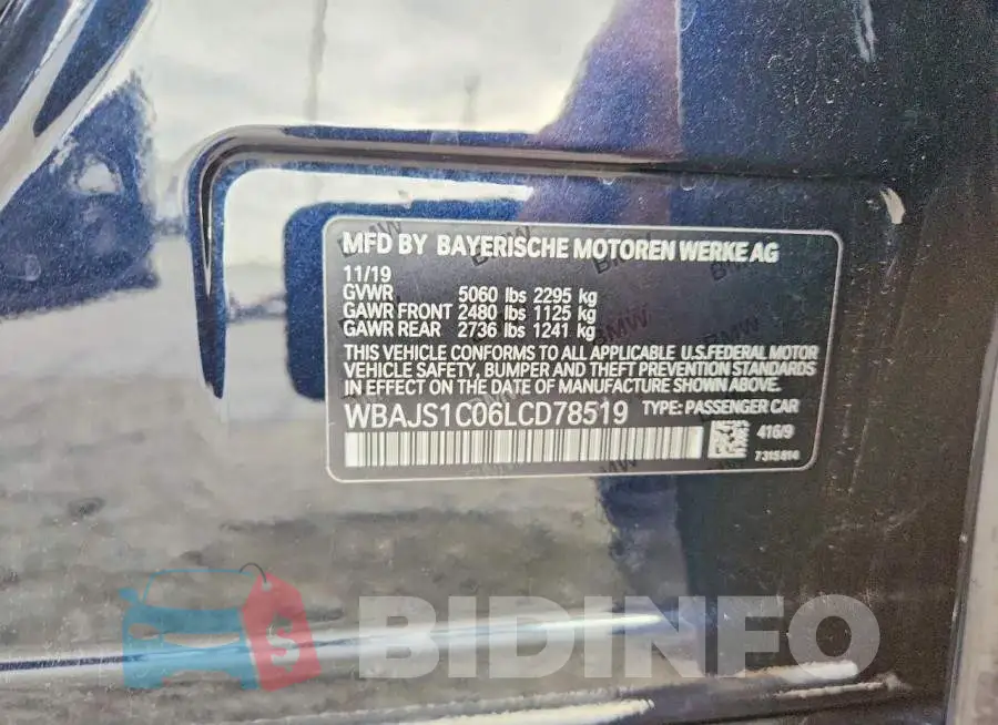 WBAJS1C06LCD78519 Photo# 13