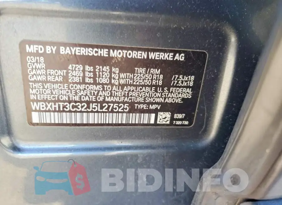 WBXHT3C32J5L27525 Photo# 13