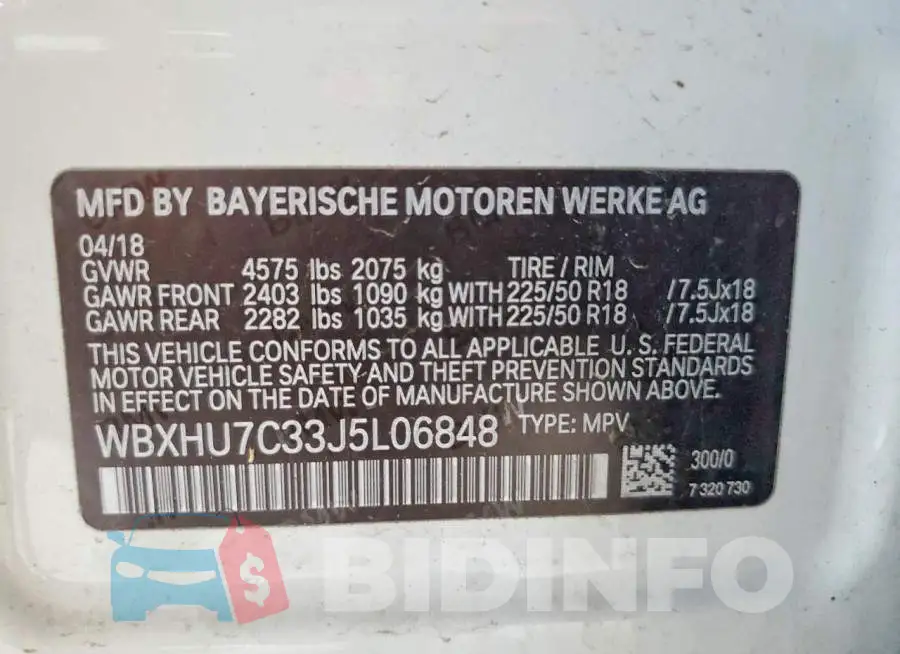 WBXHU7C33J5L06848 Photo# 13