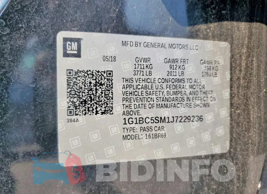 1G1BC5SM1J7229236 Photo# 12
