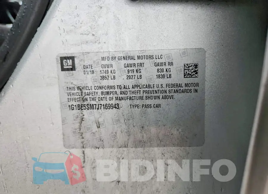 1G1BE5SM7J7169943 Photo# 12