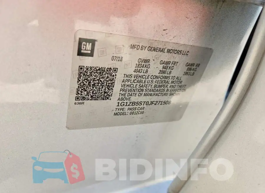 1G1ZB5ST0JF271508 Photo# 13